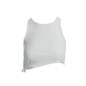 Naked Wardrobe Ribbed Knotted Crop Top White Size Large NWOT $42 MSRP